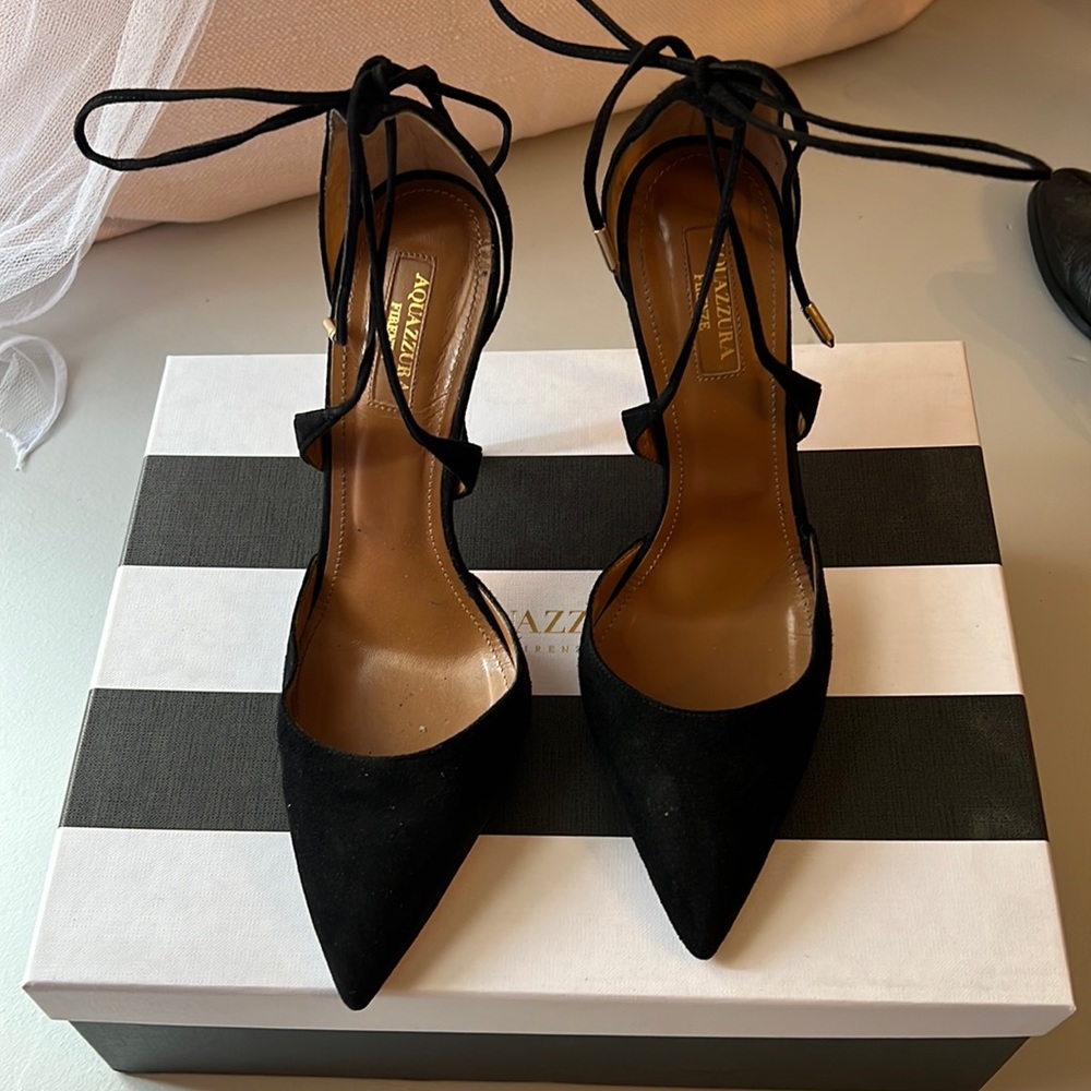 AQUAZURRA FIRENZE black lace up heel